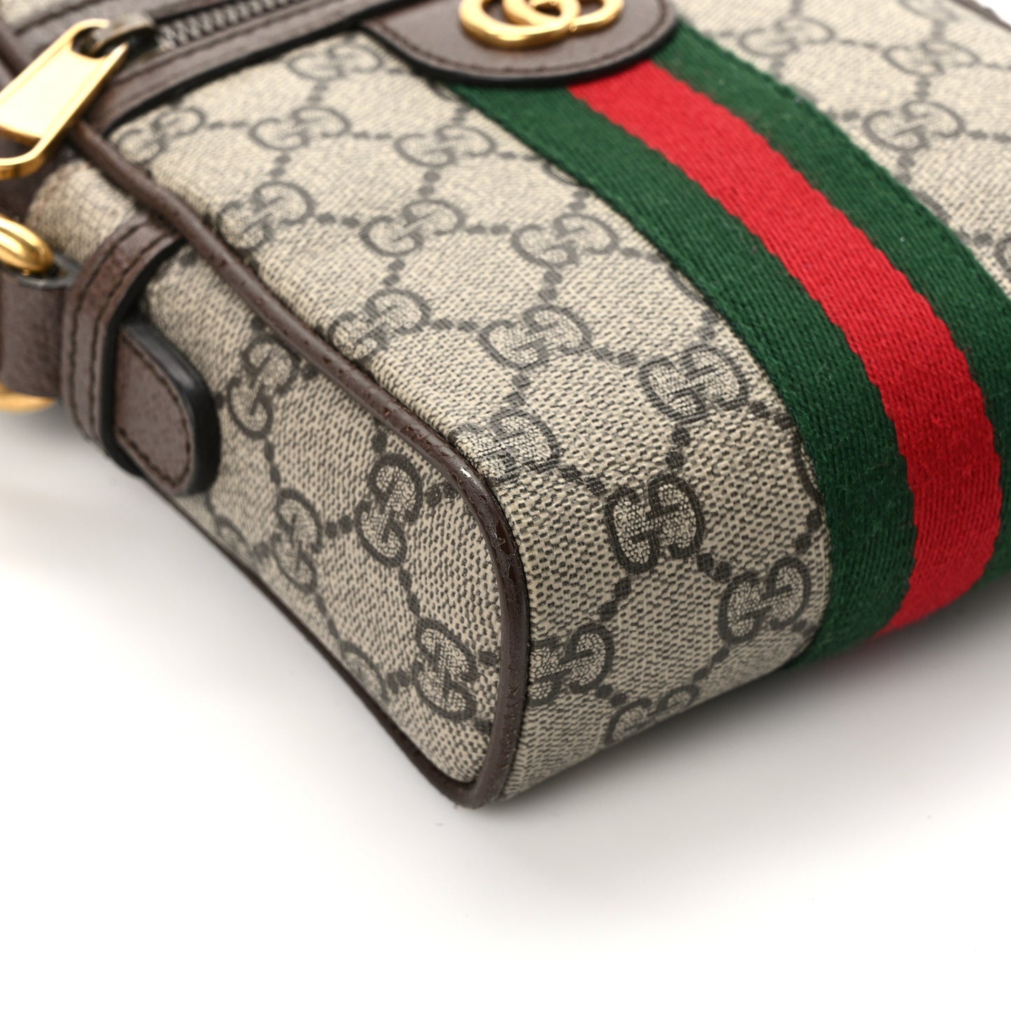GG Supreme Monogram Web Mini Ophidia Messenger Brown