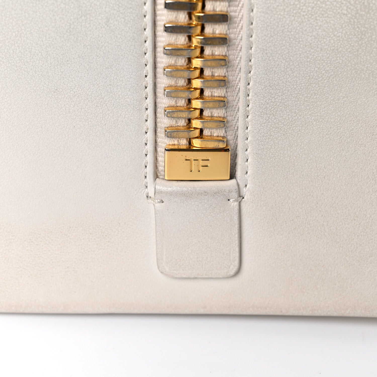 Tom Ford Calfskin Sedgwick Zip Clutch White 23 of 24
