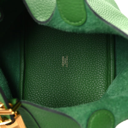 Hermes Taurillon Clemence Picotin Lock 18 PM Vert Yucca 5 of 12