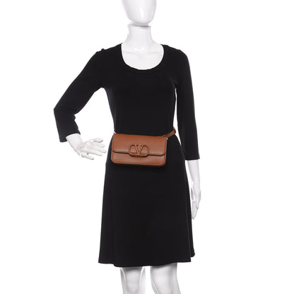 Valentino Garavani Grainy Calfskin VSling Belt Bag Saddle Brown 2 of 8