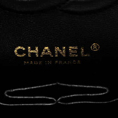 Chanel Matte Caviar Chevron Quilted Medium Double Flap Black 6 of 10