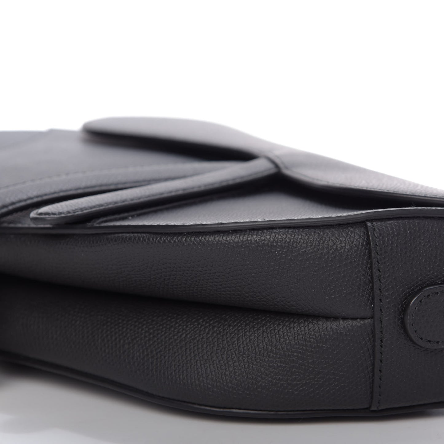 Grained Calfskin Saddle Bag Black