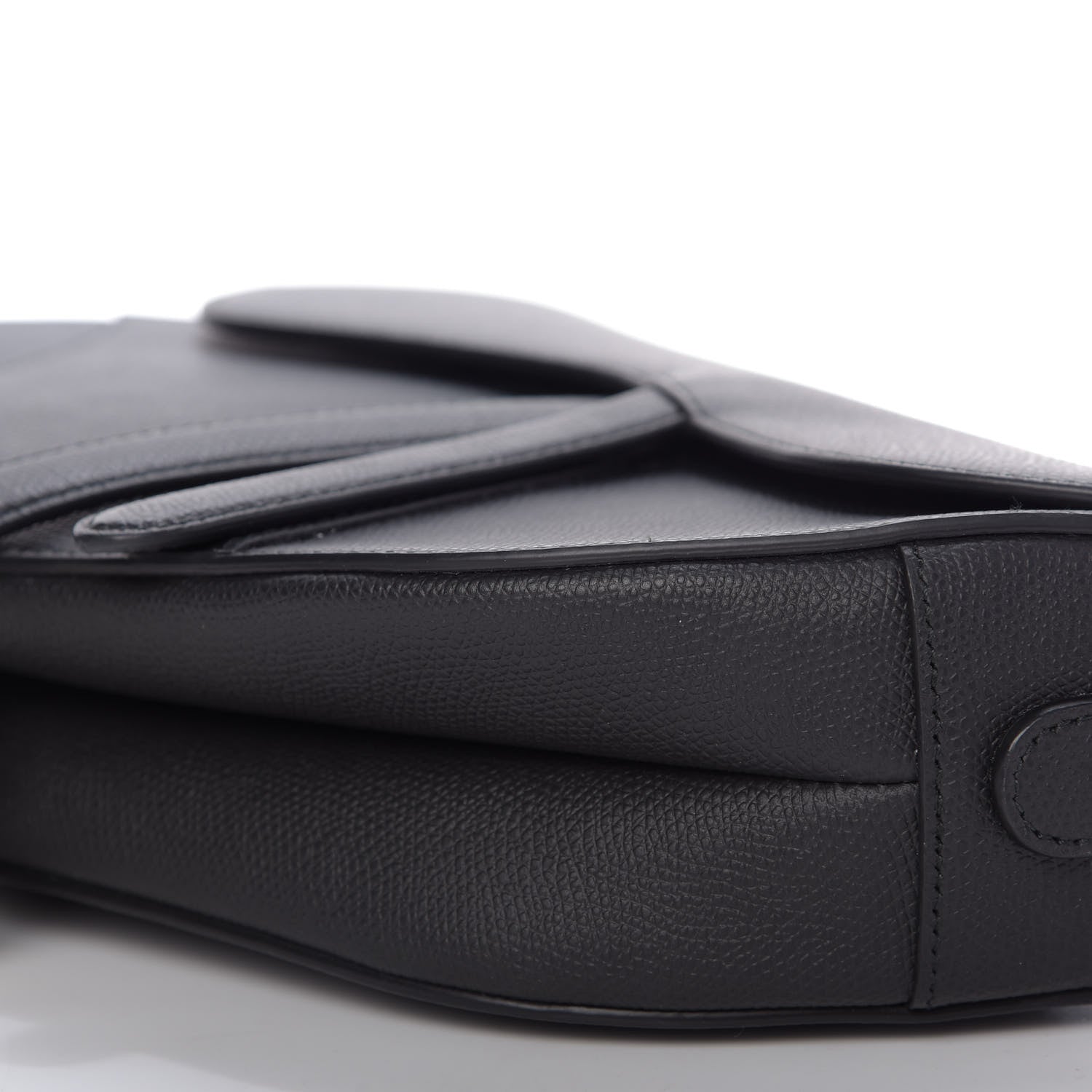 Christian Dior Grained Calfskin Saddle Bag Black 7 of 9