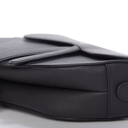 Christian Dior Grained Calfskin Saddle Bag Black 7 of 9