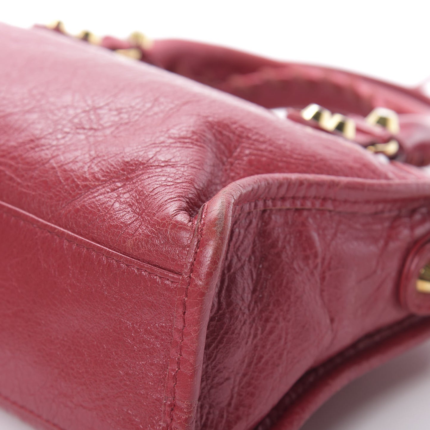 Agneau Classic Gold Hardware Mini City Rouge Sapphire