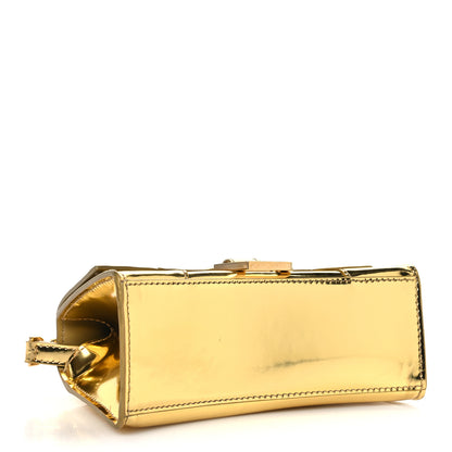 Balenciaga Mirror Calfskin Hourglass Top Handle Bag XS Gold 4 of 10
