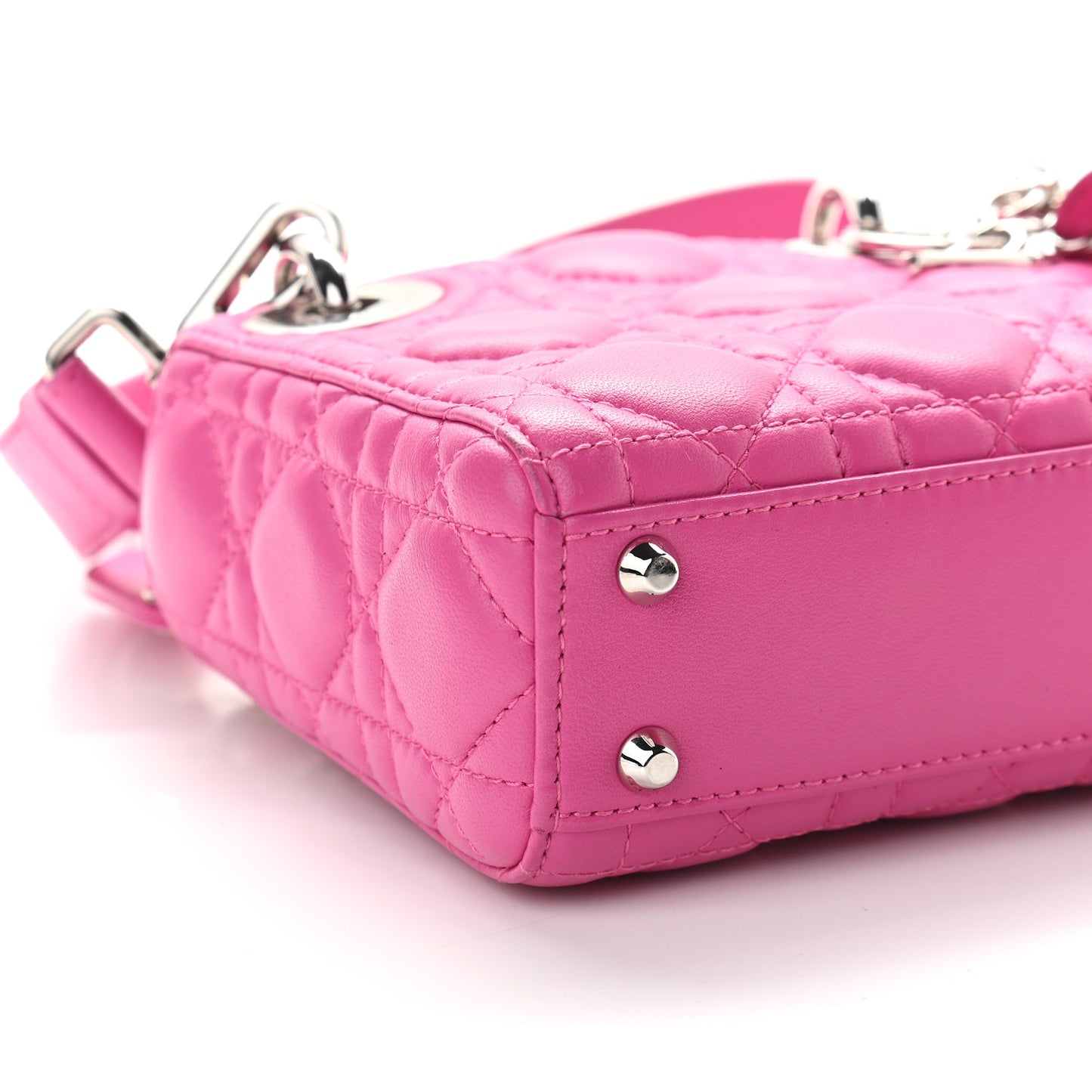 Lambskin Cannage Micro Lady Dior Pink