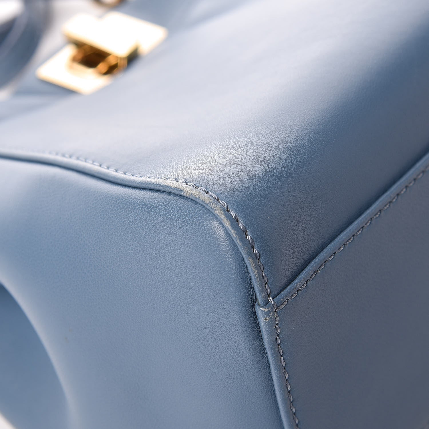 Fendi Nappa Mini Peekaboo Iconic Satchel Blue 13 of 15