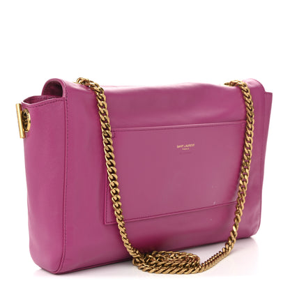 Saint Laurent Smooth Calfskin Suede Medium Reversible Monogram Kate Satchel Rose Rubis 6 of 35