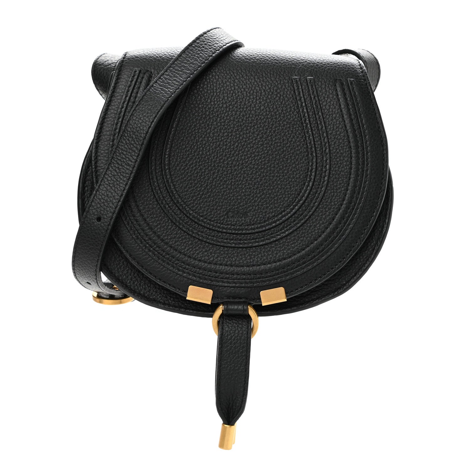 Chloe Calfskin Mini Marcie Round Crossbody Bag Black 1 of 11