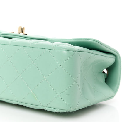 Chanel Lambskin Quilted Mini Rectangular Flap Light Green 11 of 11
