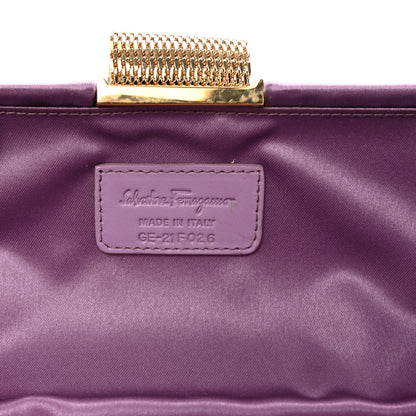 Salvatore Ferragamo Satin Clutch Purple 6 of 6
