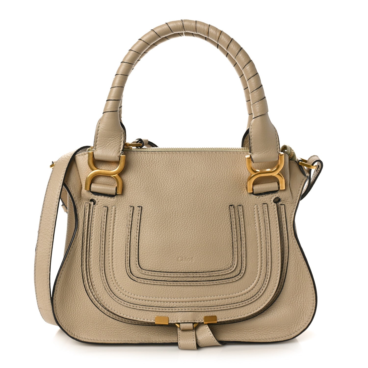 Chloe Calfskin Small Marcie Satchel Root Beige 1 of 10