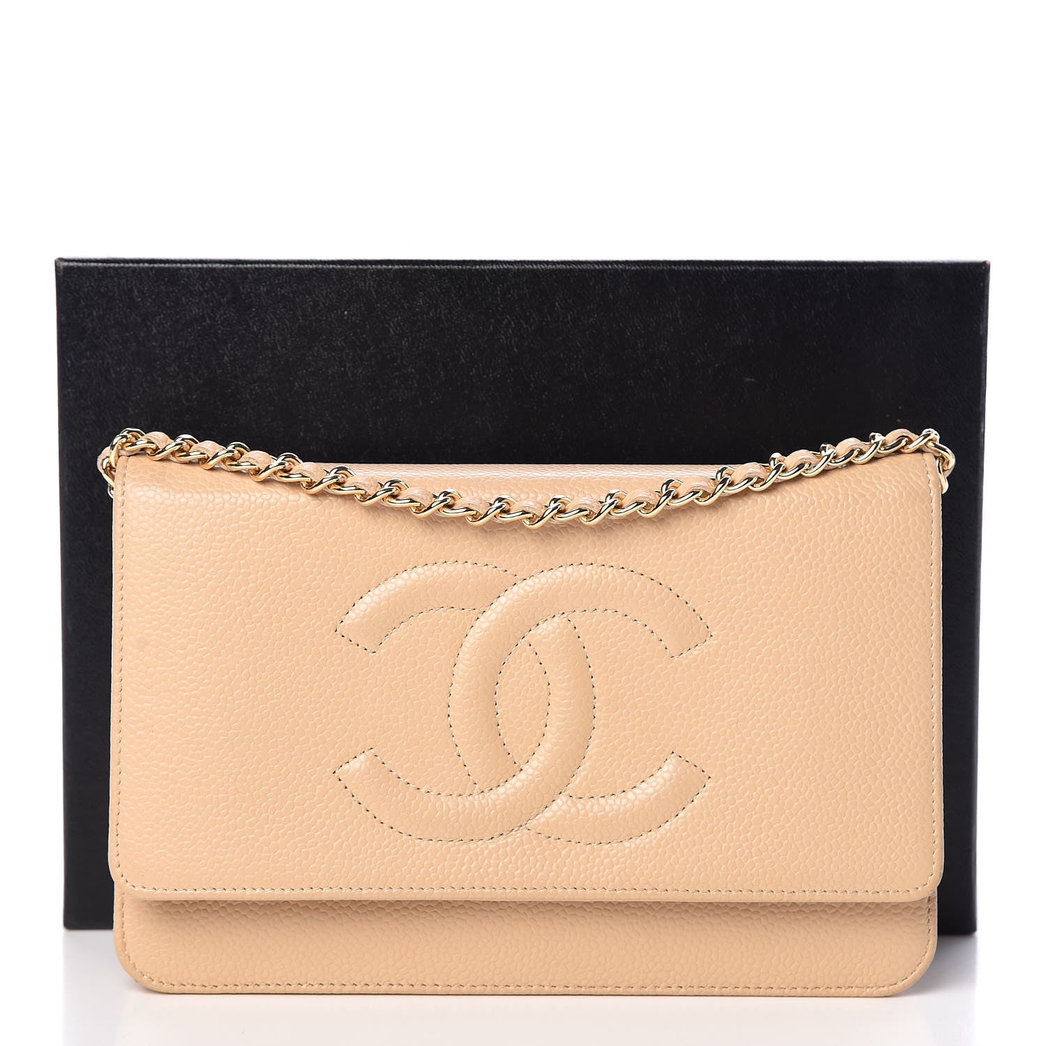 Chanel Caviar Timeless CC Wallet On Chain WOC Beige 11 of 11