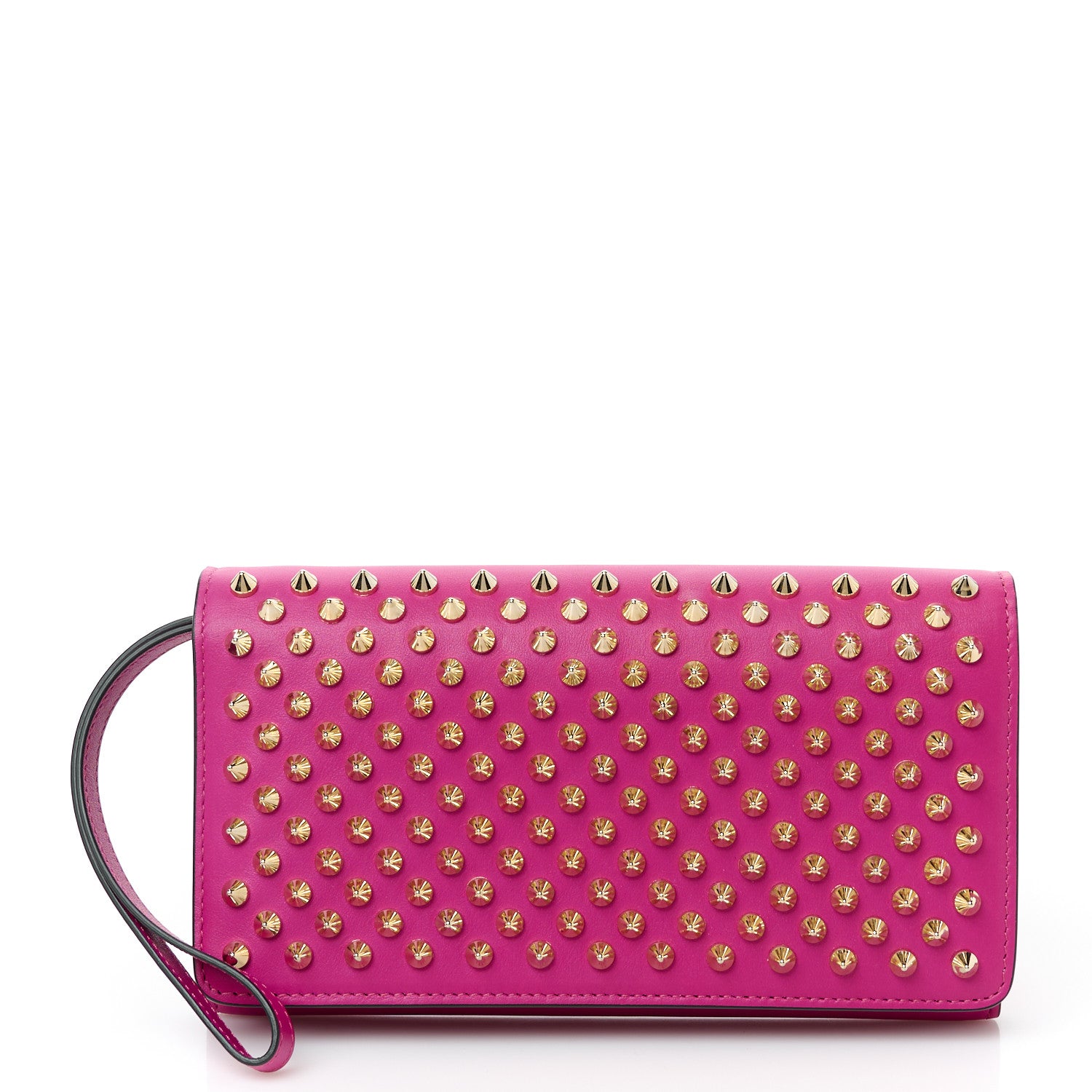 Christian Louboutin Calfskin Macaron Spiked Flap Wallet Indian Rose 1 of 11