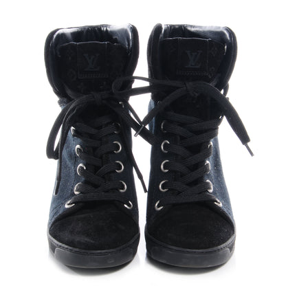 Louis Vuitton Suede Batignolles Wedges 36.5 Black 2 of 7