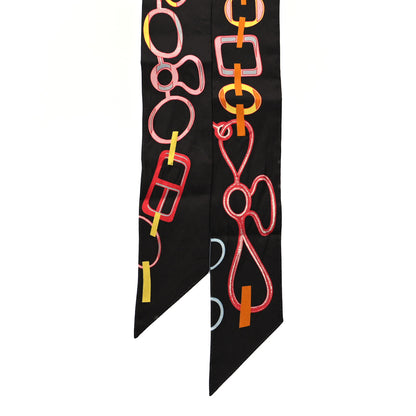 Hermes Silk Do Re Boucles Twilly Black Rose Multicolore 2 of 4