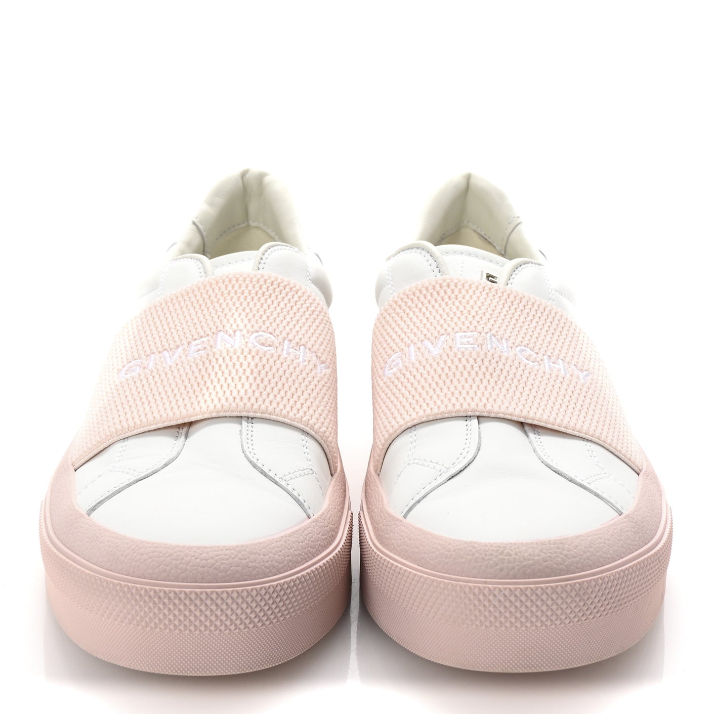 Calfskin Band Logo Womens City Sport Sneakers 41 White Pink
