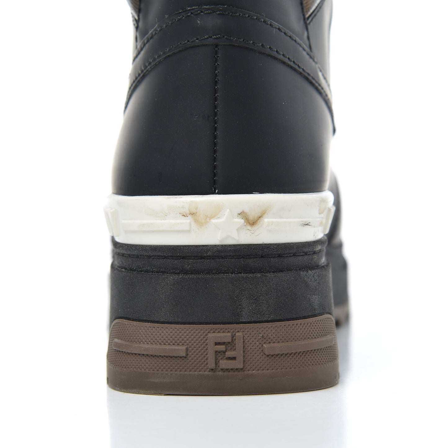 Calfskin FF T-Rex Lace Up Snow Boots 35.5 Tobacco