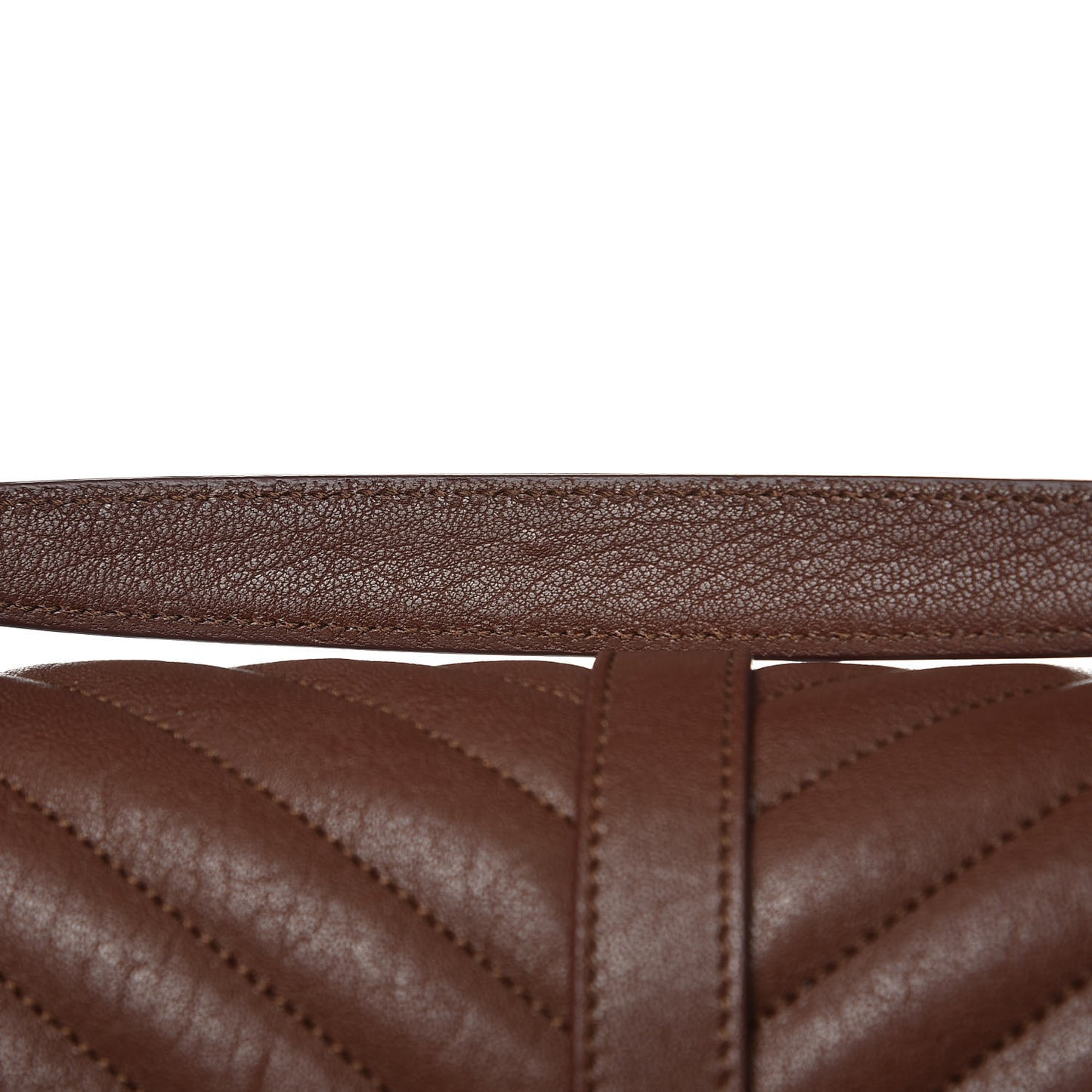 Sheepskin Matelasse Chevron Monogram Large College Satchel Brandy Old