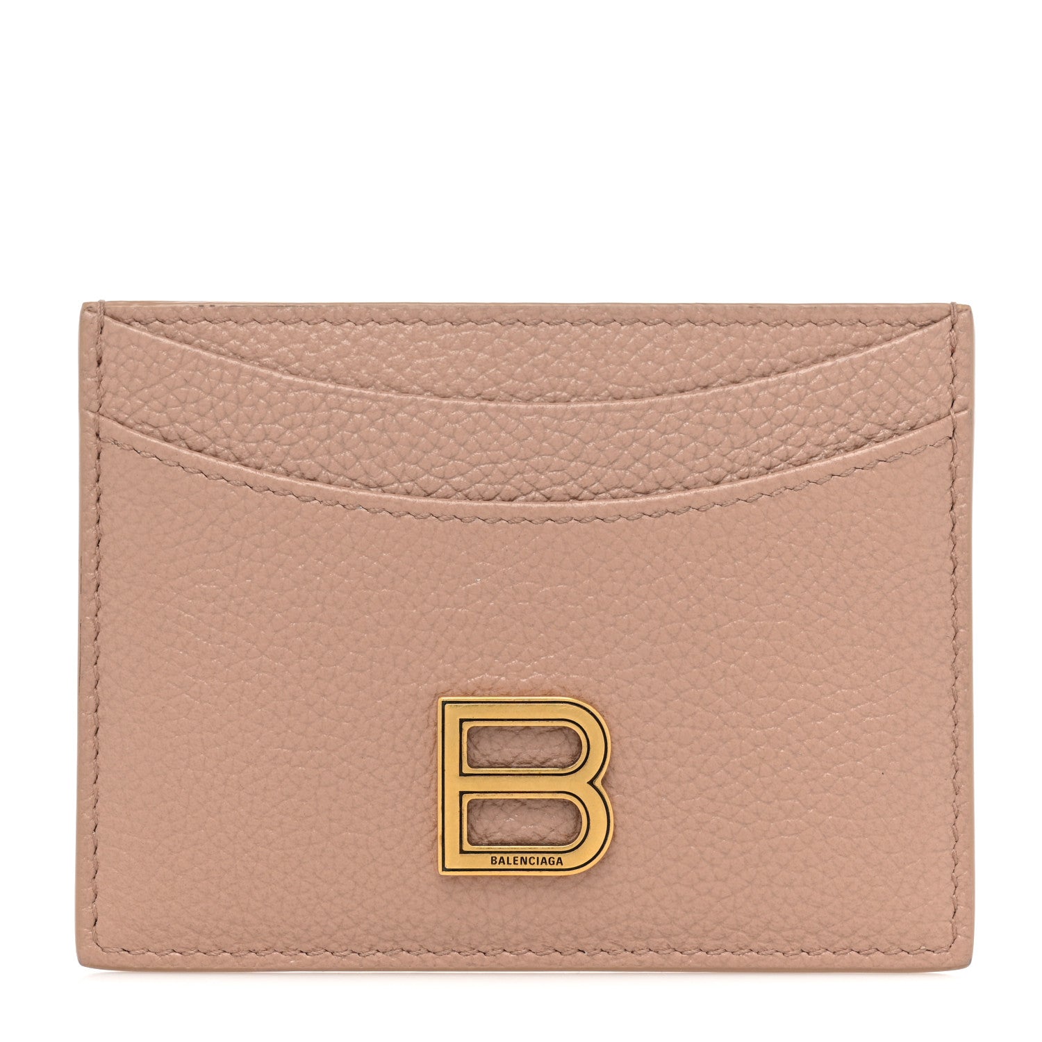 Balenciaga Grained Calfskin Hourglass Card Holder Nude Beige 1 of 10