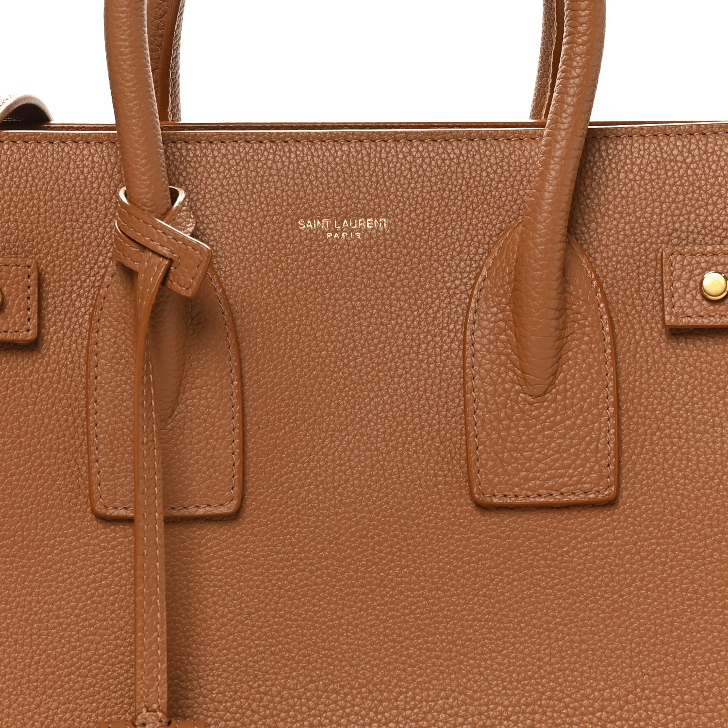 Saint Laurent Grained Calfskin Small Sac De Jour Saddle Brown 8 of 10