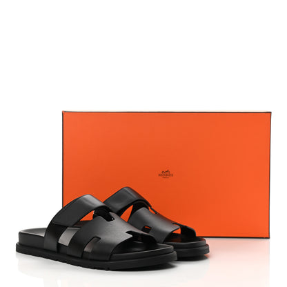 Hermes Calfskin Mens Chypre Sandals 41.5 Black 9 of 9