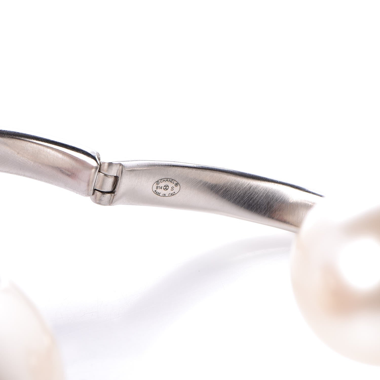 Chanel Double Pearl Cuff Silver 4 of 6