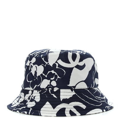 Chanel Cotton Canvas Bucket Hat M Navy Ivory 1 of 5