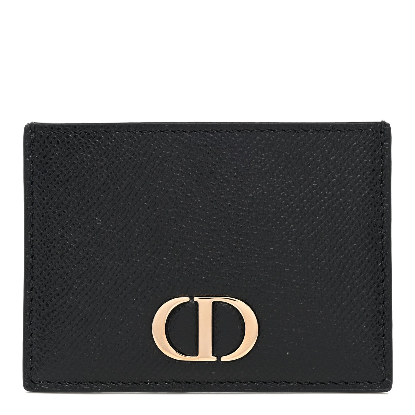 Grained Calfskin 30 Montaigne Card Holder Black