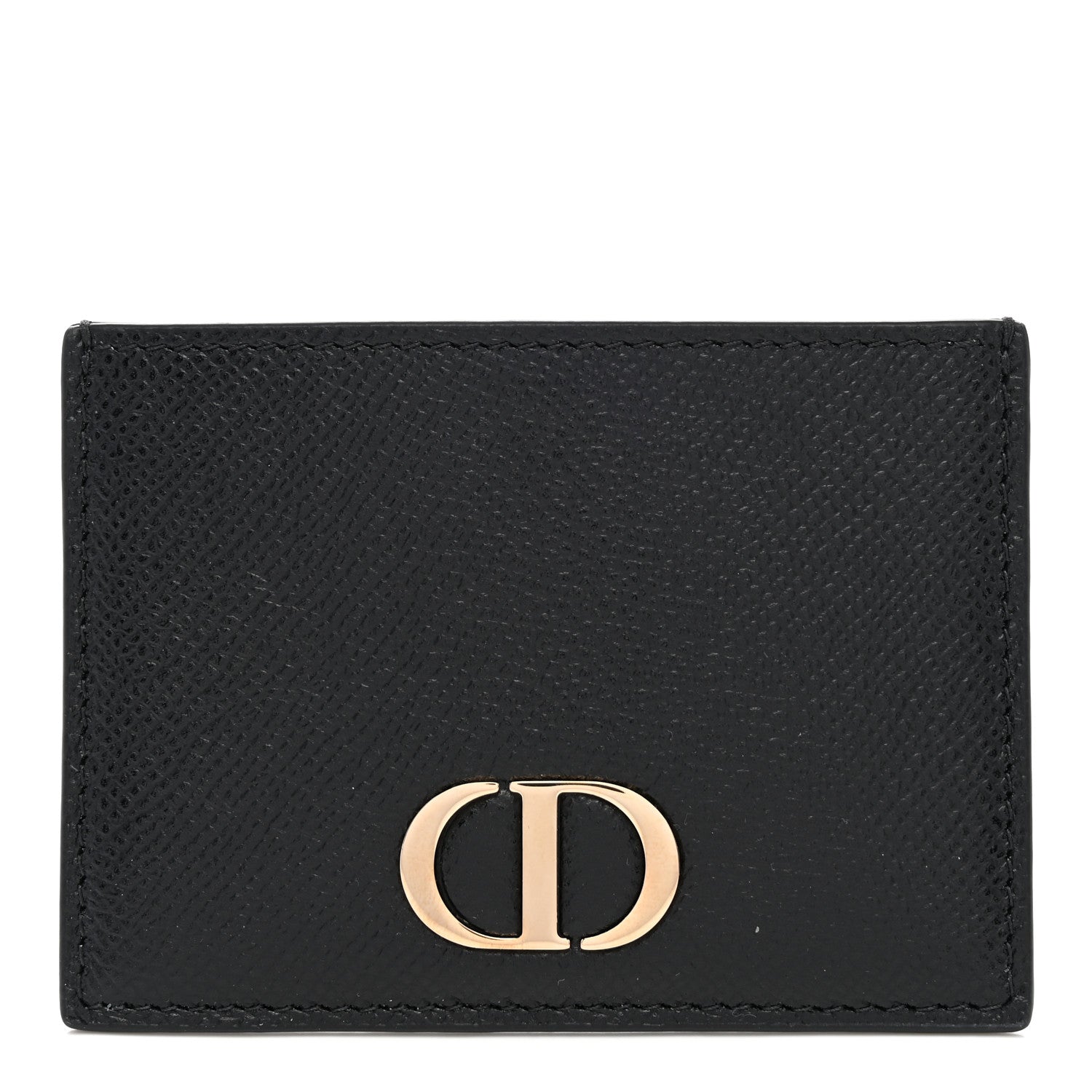 Christian Dior Grained Calfskin 30 Montaigne Card Holder Black 1 of 7