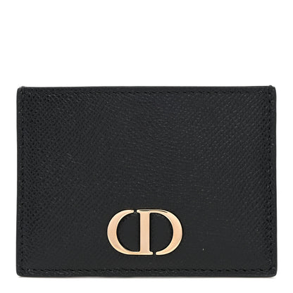 Christian Dior Grained Calfskin 30 Montaigne Card Holder Black 1 of 7