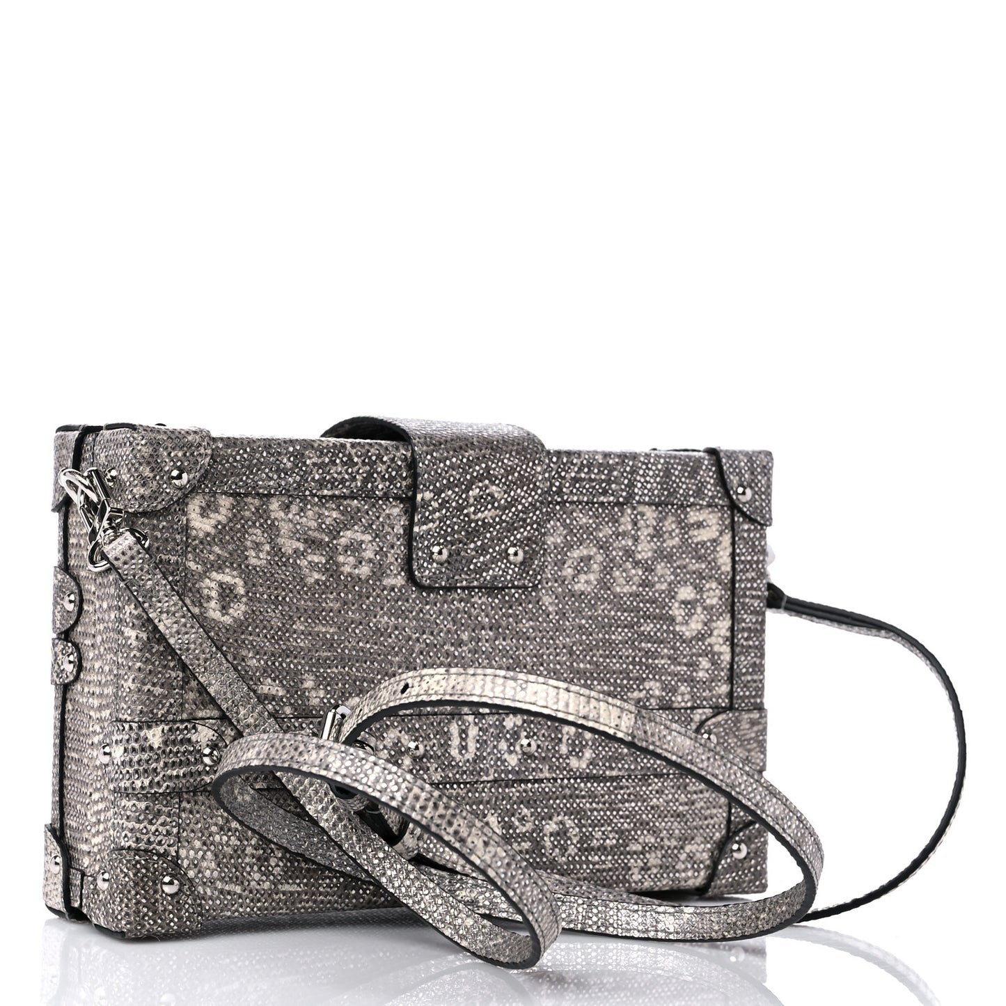 Lizard Petite Malle Silver