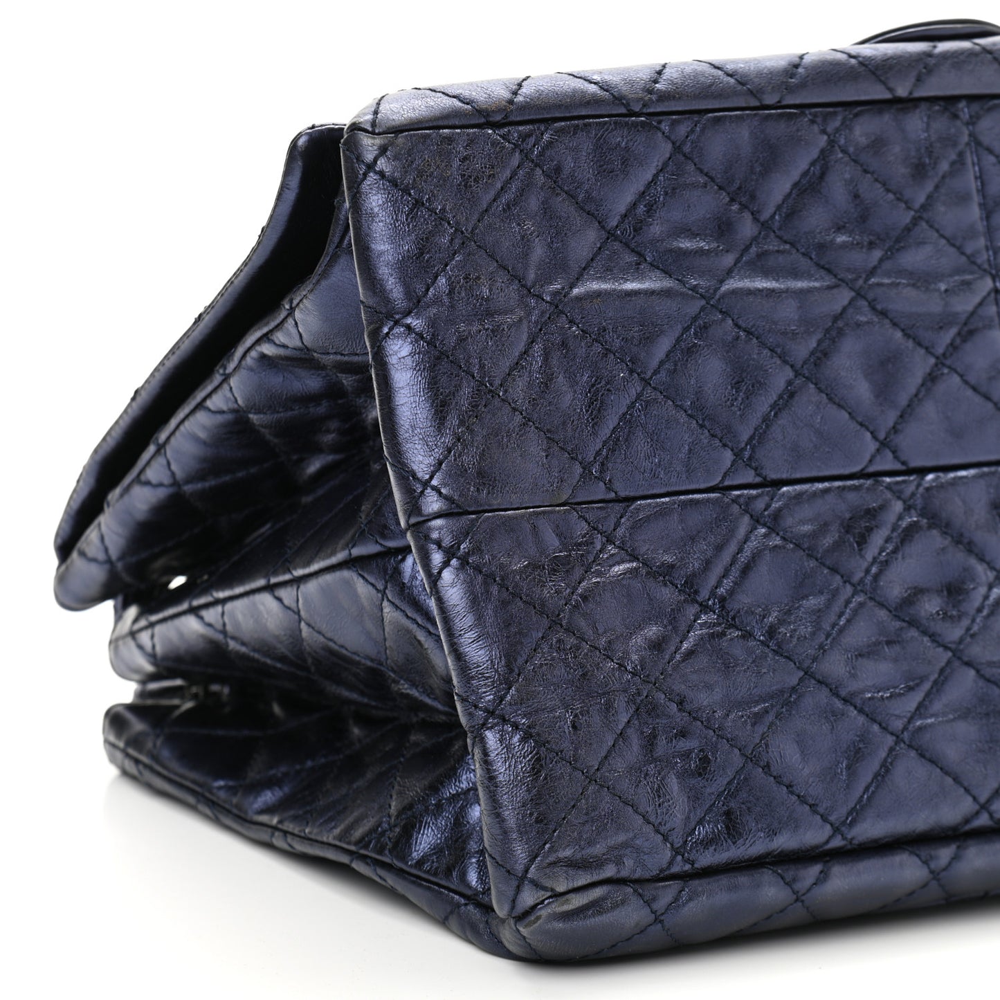 Metallic Calfskin Quilted XL Accordion Reissue Flap Navy