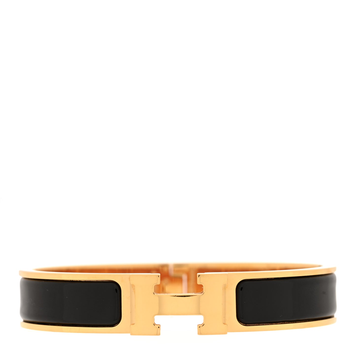Enamel Narrow Clic Clac H Bracelet GM Black