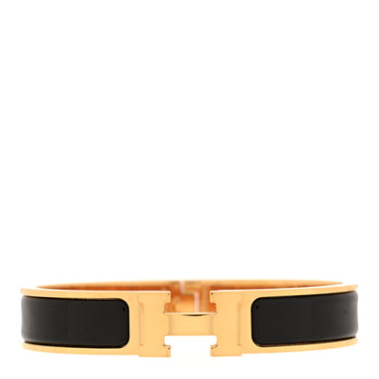 Hermes Enamel Narrow Clic Clac H Bracelet GM Black 1 of 5