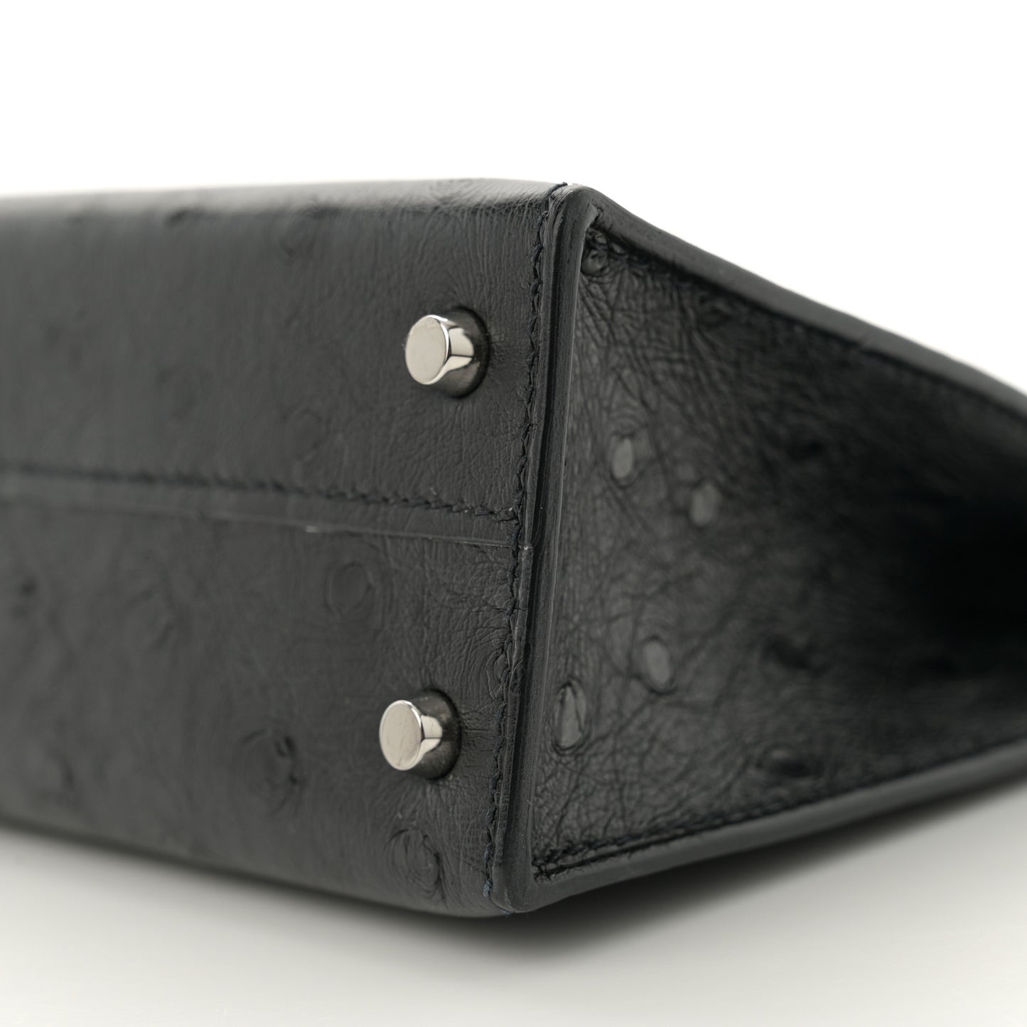 Ostrich Kelly Sellier Mini 20 Black