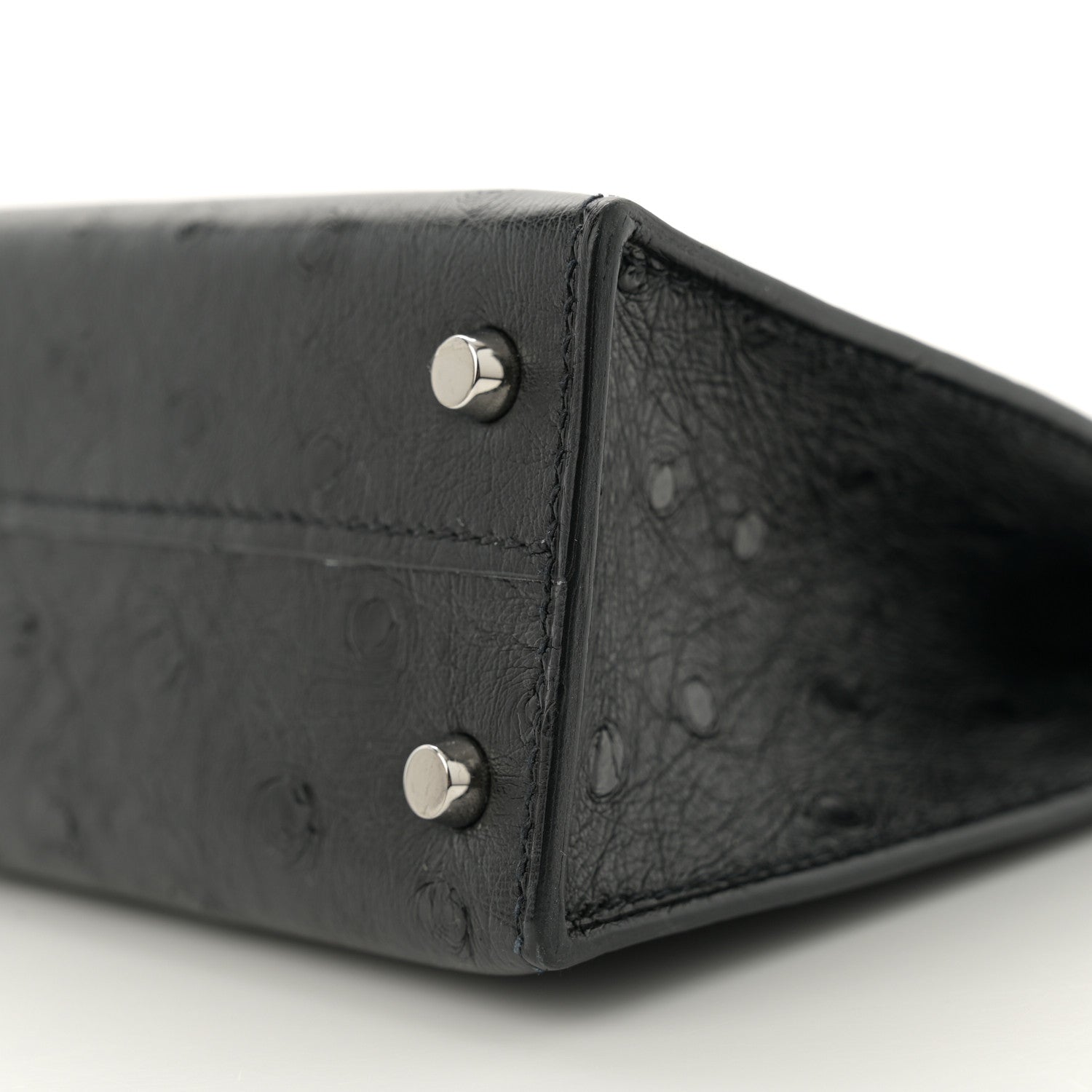 Hermes Ostrich Kelly Sellier Mini 20 Black 10 of 12