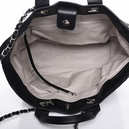 Chanel Glazed Calfskin Large Deauville Tote Black 6 of 10