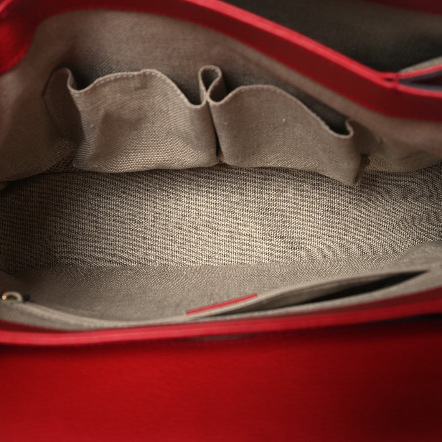 Gucci Dollar Calfskin Medium Interlocking G Top Handle Shoulder Bag Red 5 of 11
