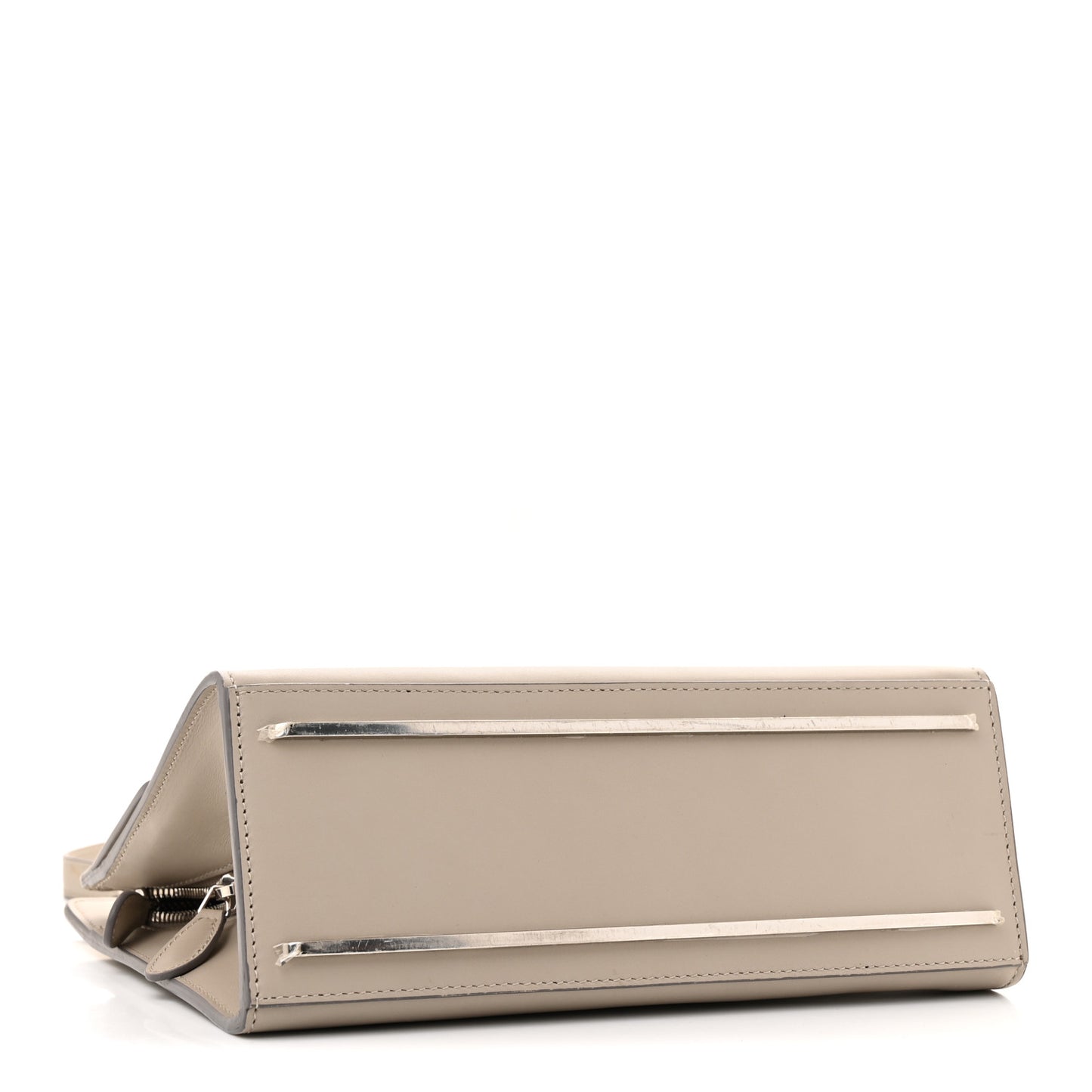 Smooth Calfskin Le Dix S Cartable Shoulder Bag Pearl Grey