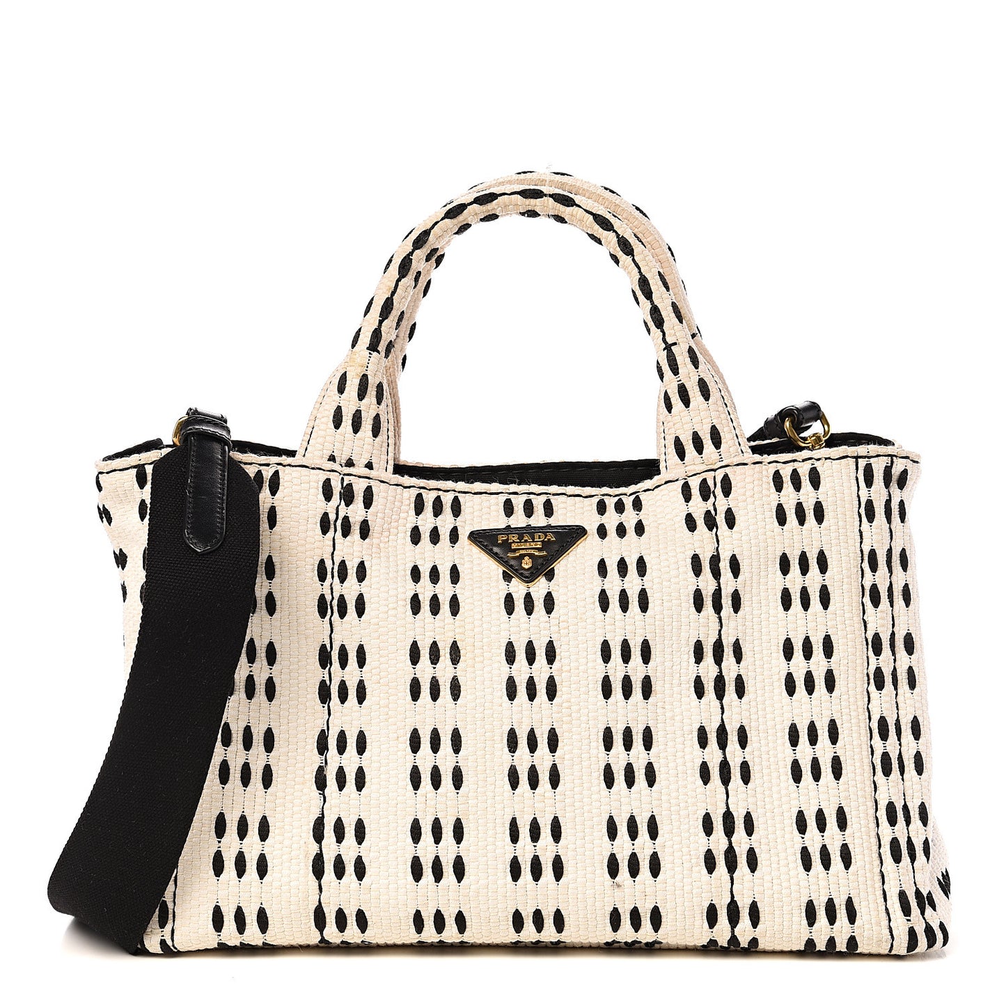 Canapa Woven Tote White Black