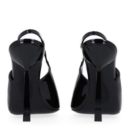 Saint Laurent Vernice Grupy Madame 115mm Slingback Pumps 37 Black 6 of 11