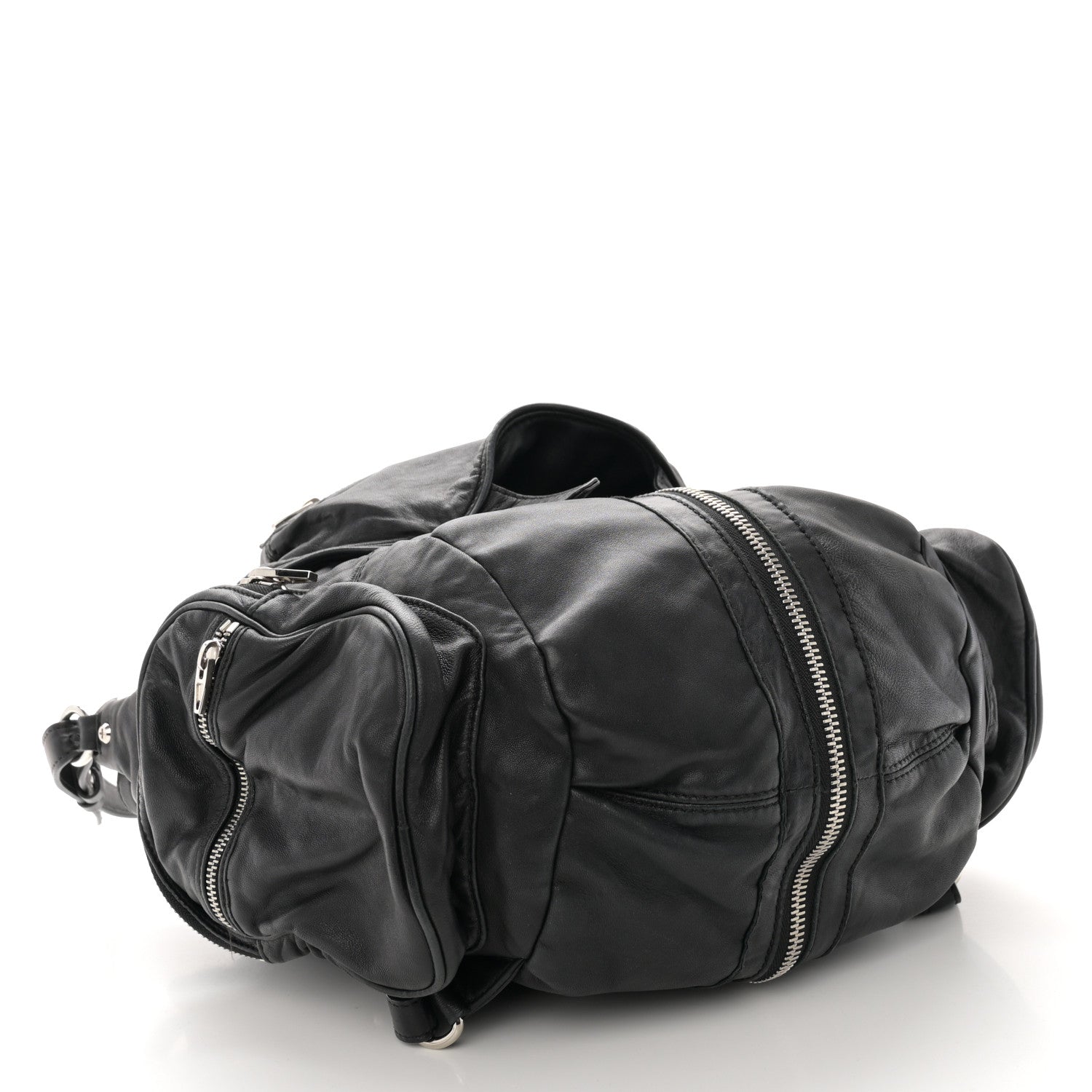 Alexander Wang Lambskin Marti Backpack Bag Washed Black Rhodium Hardware 4 of 9