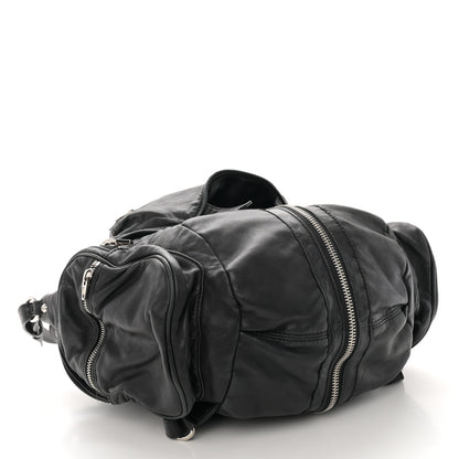 Alexander Wang Lambskin Marti Backpack Bag Washed Black Rhodium Hardware 4 of 9