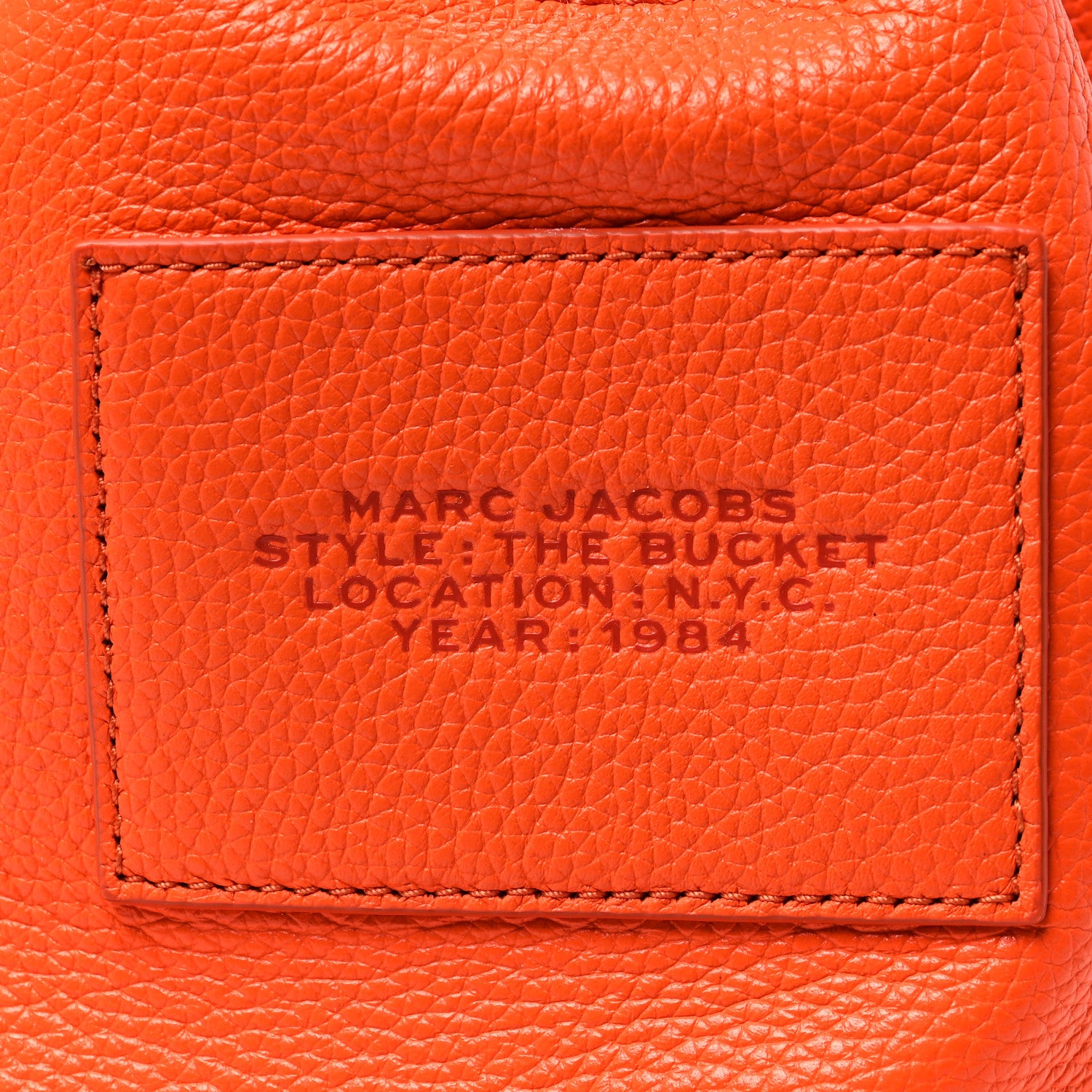 Marc Jacobs Grained Calfskin The Bucket Bag Orange 1220581