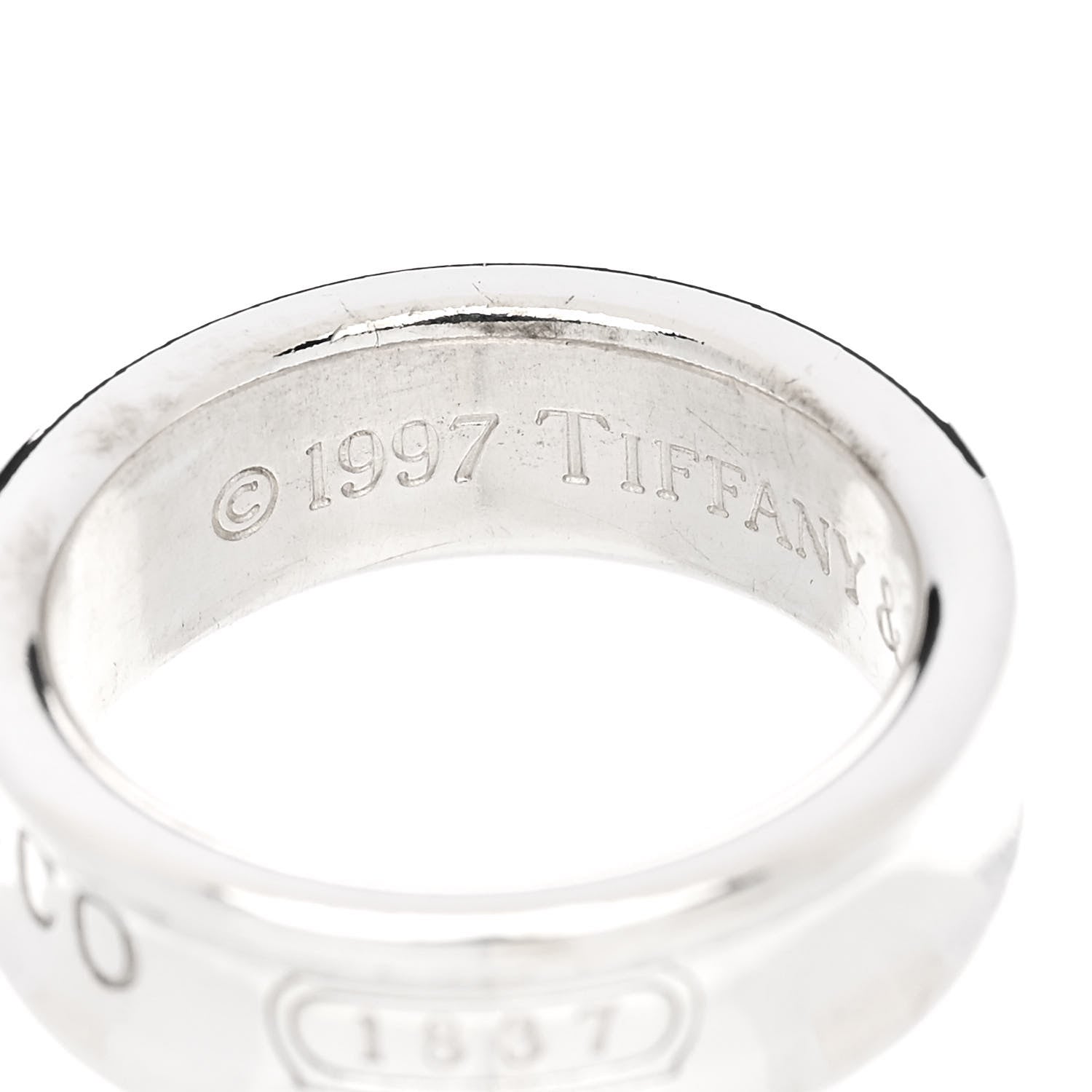 Tiffany Sterling Silver 1837 Band Ring 52 6 4 of 5