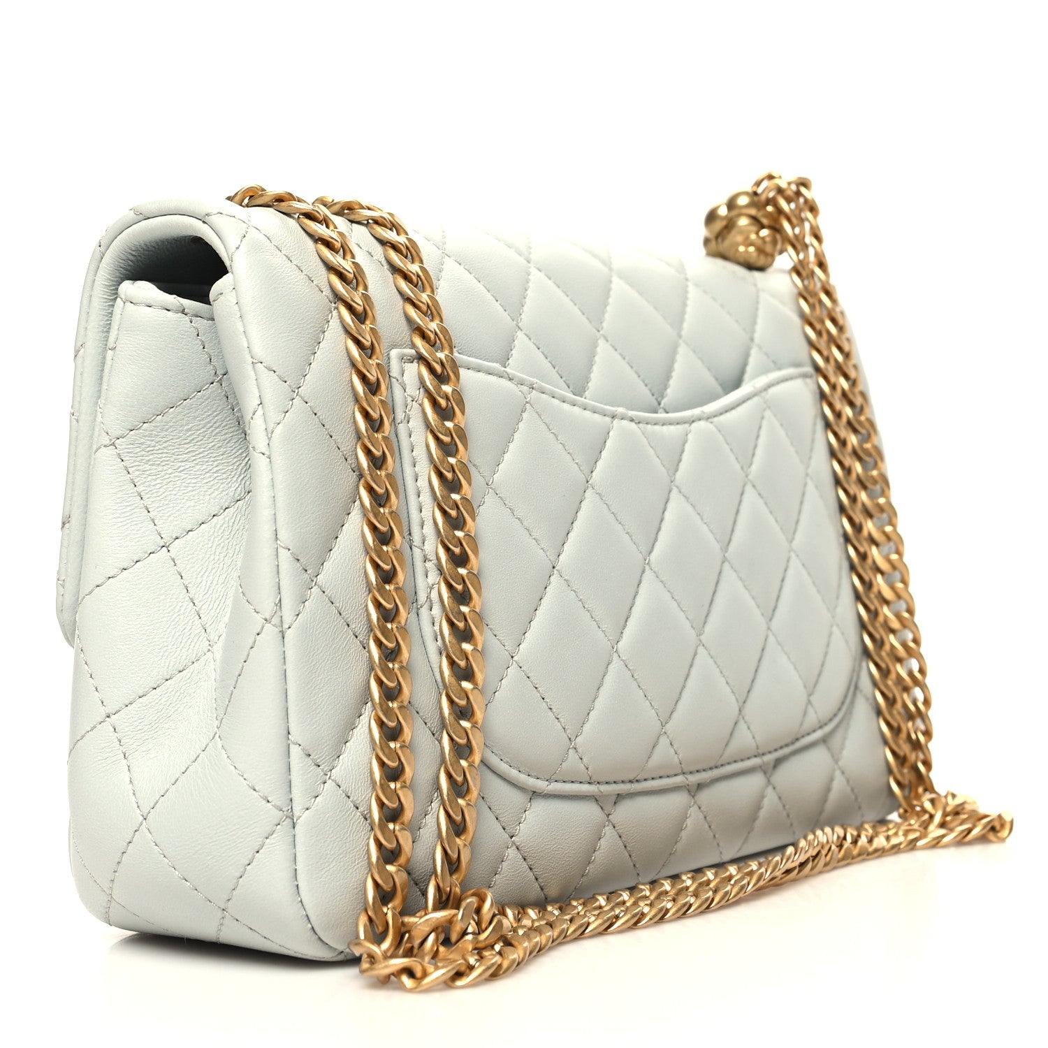 Chanel Lambskin Quilted Small Sweet Camellia Flap Light Blue 3 of 10