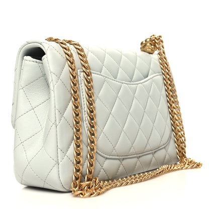 Chanel Lambskin Quilted Small Sweet Camellia Flap Light Blue 3 of 10