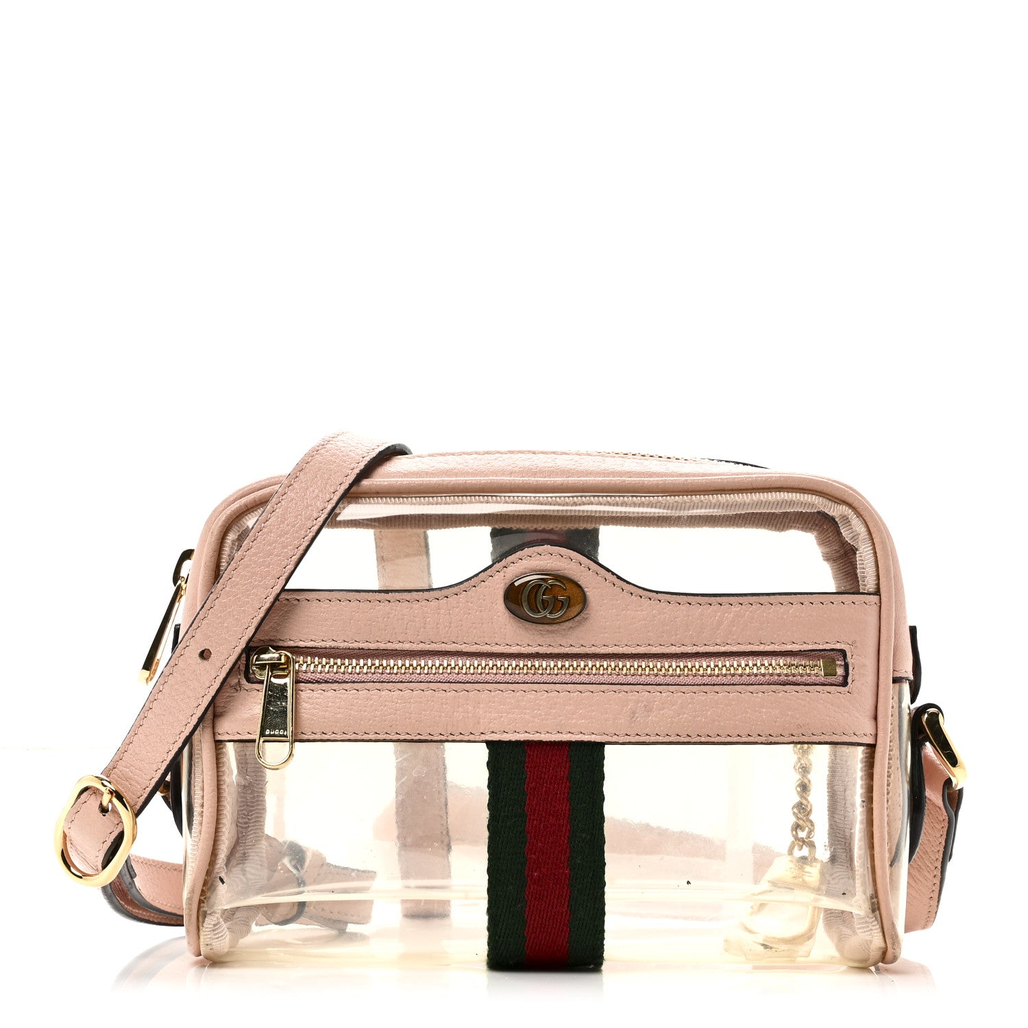 Gucci Vinyl Web Mini Ophidia Transparent Shoulder Bag Perfect Pink 1 of 11